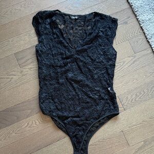 Chic Elegant Black Lace Bodysuit